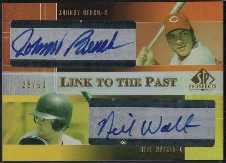 2004 SP Prospects LP-8W Johnny Bench & Neil Walker Autographed Card (1 of 2)