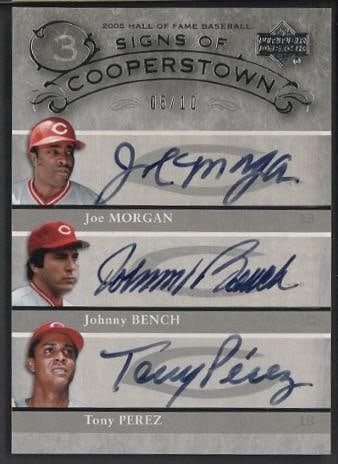 2005 Upper Deck Joe Morgan, Johnny Bench & Tony Perez Autographed Card: 2005 Upper Deck Joe Morgan, Johnny Bench & Tony Perez Autographed Card -