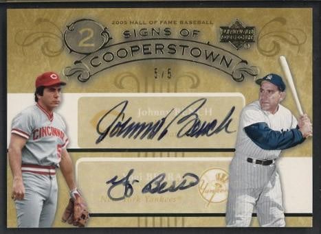 2005 Upper Deck Yogi Berra & Johnny Bench Autographed Card: 2005 Upper Deck Yogi Berra & Johnny Bench Autographed Card -