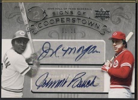 2005 Upper Deck Joe Morgan & Johnny Bench Autographed Card (1 of 2)