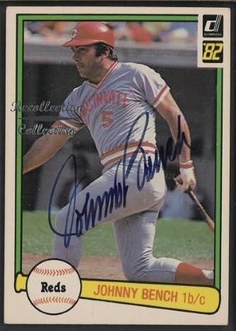 1982 Donruss #400 Johnny Bench Autographed Card: 1982 Donruss #400 Johnny Bench Autographed Card -