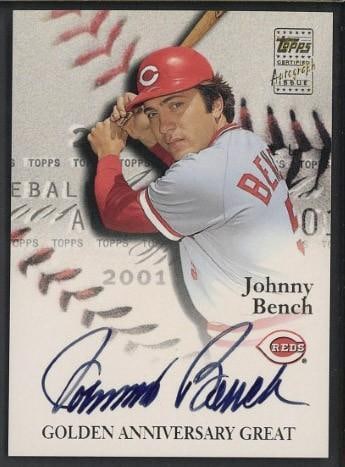 2001 Topps #GAA-JB Johnny Bench Autographed Card: 2001 Topps #GAA-JB Johnny Bench Autographed Card -