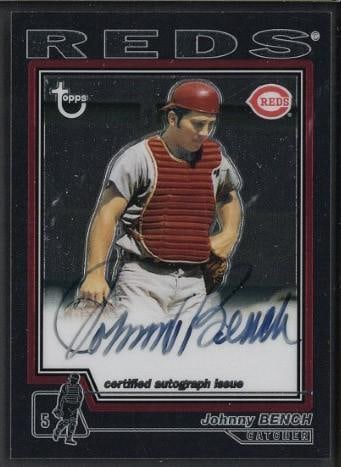 2004 Topps Chrome #TA-JB Johnny Bench Autographed Card: 2004 Topps Chrome #TA-JB Johnny Bench Autographed Card -