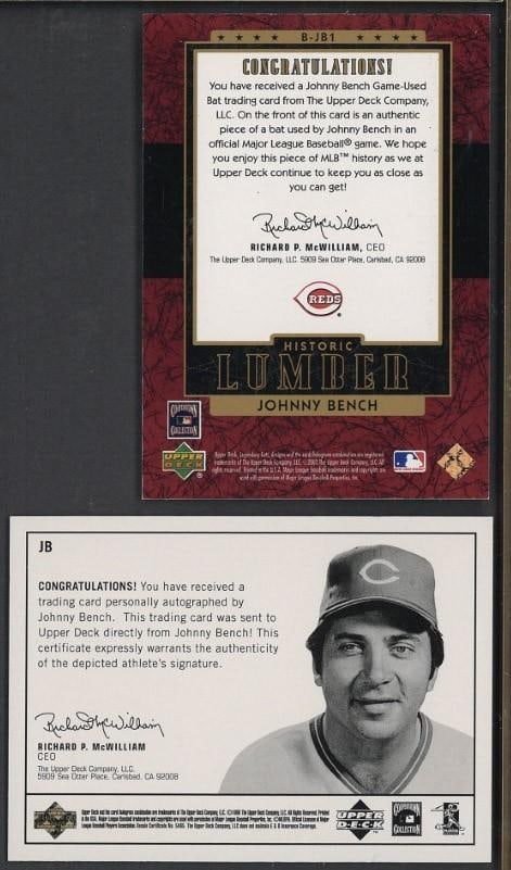 (2) Upper Deck Johnny Bench Cards - 2