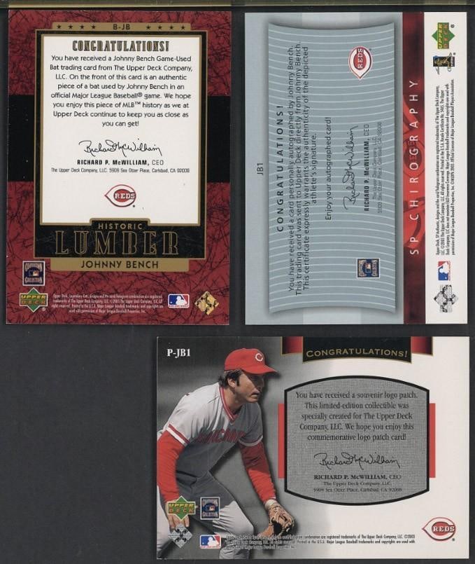 (2) Upper Deck Johnny Bench Cards - 2