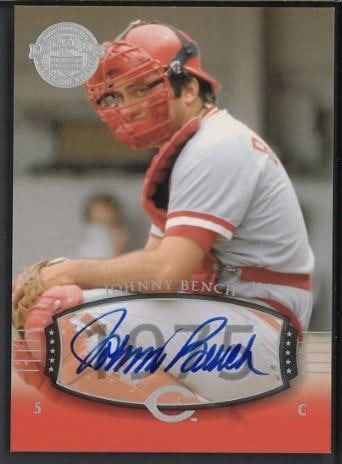 2004 Upper Deck Timeless Teams #119 Johnny Bench Autographed Card: 2004 Upper Deck Timeless Teams #119 Johnny Bench Autographed Card -