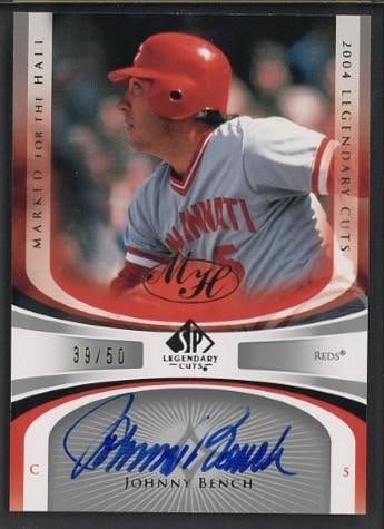 2004 Upper Deck Marked for the Hall #MH-JB Johnny Bench Autographed Card: 2004 Upper Deck Marked for the Hall #MH-JB Johnny Bench Autographed Card -