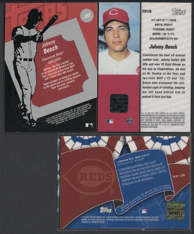 (3) Topps Johnny Bench Cards - 2
