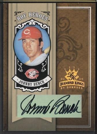 2005 Donruss Hall of Fame Heroes #HH-58 Johnny Bench Autographed Card: 2005 Donruss Hall of Fame Heroes #HH-58 Johnny Bench Autographed Card -