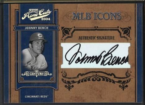 2004 Playoff MLB Icons #MLB-32 Johnny Bench Autographed Card (1 of 2)