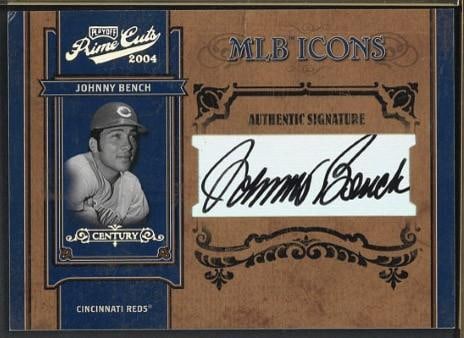2004 Playoff MLB Icons #MLB-32 Johnny Bench Autographed Card (1 of 2)