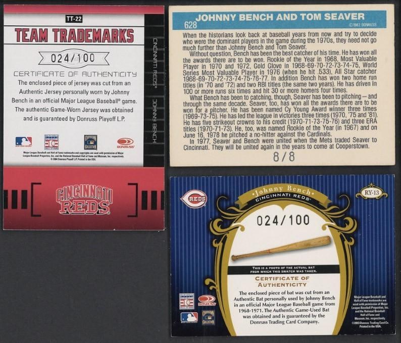(3) Donruss Johnny Bench Cards - 2