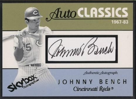2004 Fleer Auto Classics #AS-JB Johnny Bench Autographed Card: 2004 Fleer Auto Classics #AS-JB Johnny Bench Autographed Card -
