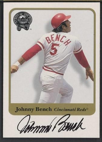 2001 Fleer Greats of the Game Johnny Bench Autographed Card: 2001 Fleer Greats of the Game Johnny Bench Autographed Card -
