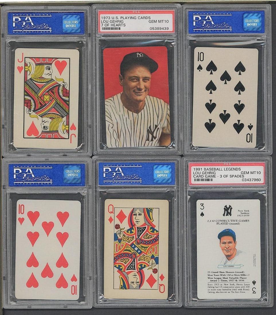 (6) Lou Gehrig Playing Cards - 7