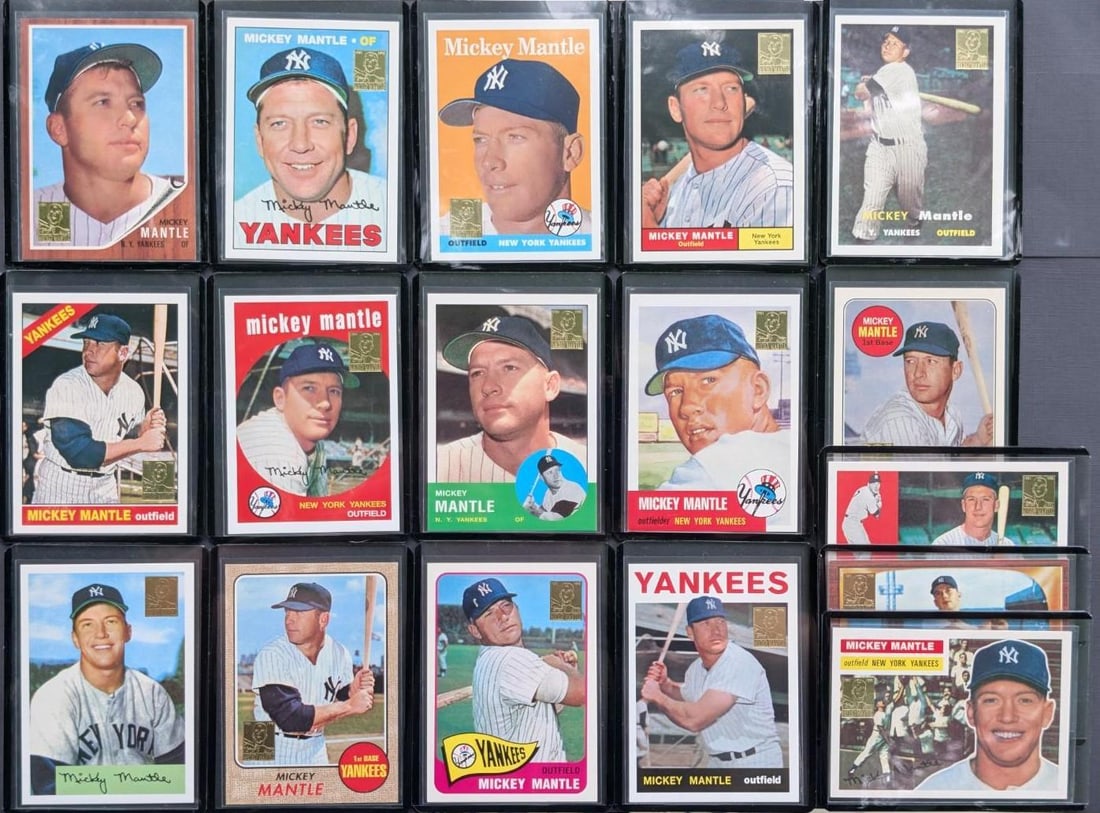 (17) Topps Mickey Mantle Reprint Cards: (17) Topps Mickey Mantle Reprint Cards -