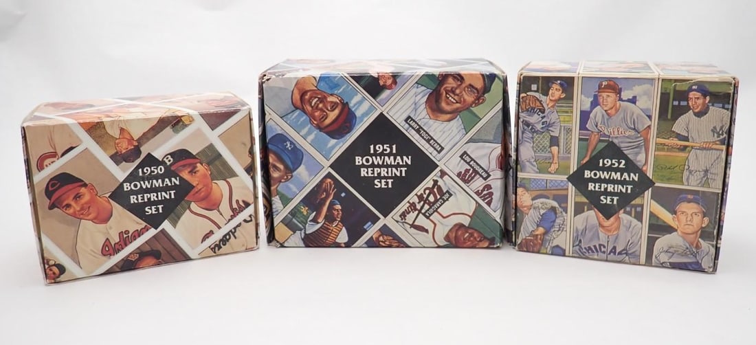 (3) Bowman Reprint Card Sets: (3) Bowman Reprint Card Sets -completeness unknown