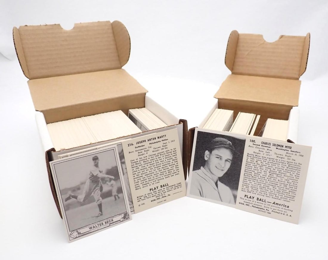 1939 & 1940 Play Ball Card Reprint Sets: 1939 & 1940 Play Ball Card Reprint Sets -completeness unknown