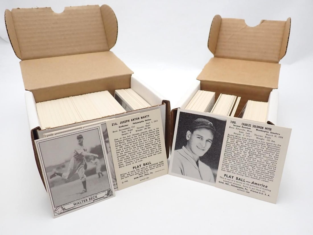 1939 & 1940 Play Ball Card Reprint Sets - 2