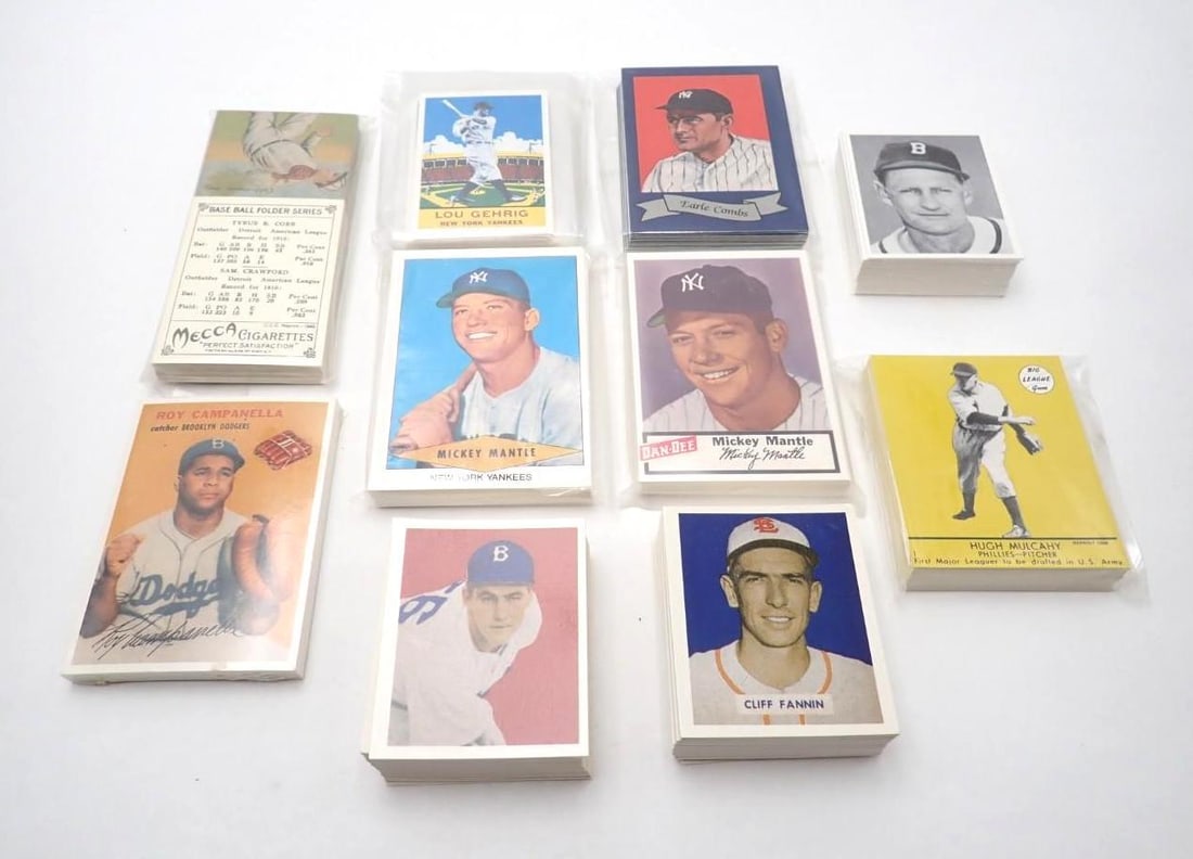 (9) Reprint Card Sets: (9) Reprint Card Sets -incl.: 1941 Goudey, 1948 & 1949 Bowman; 1954 Red Heart; 1954 Wilson Franks; 1933 DeLong Gum Co.; 1911 Mecca Cigarettes; 1954 Dan-Dee Potato Chips; 1927 Yankees