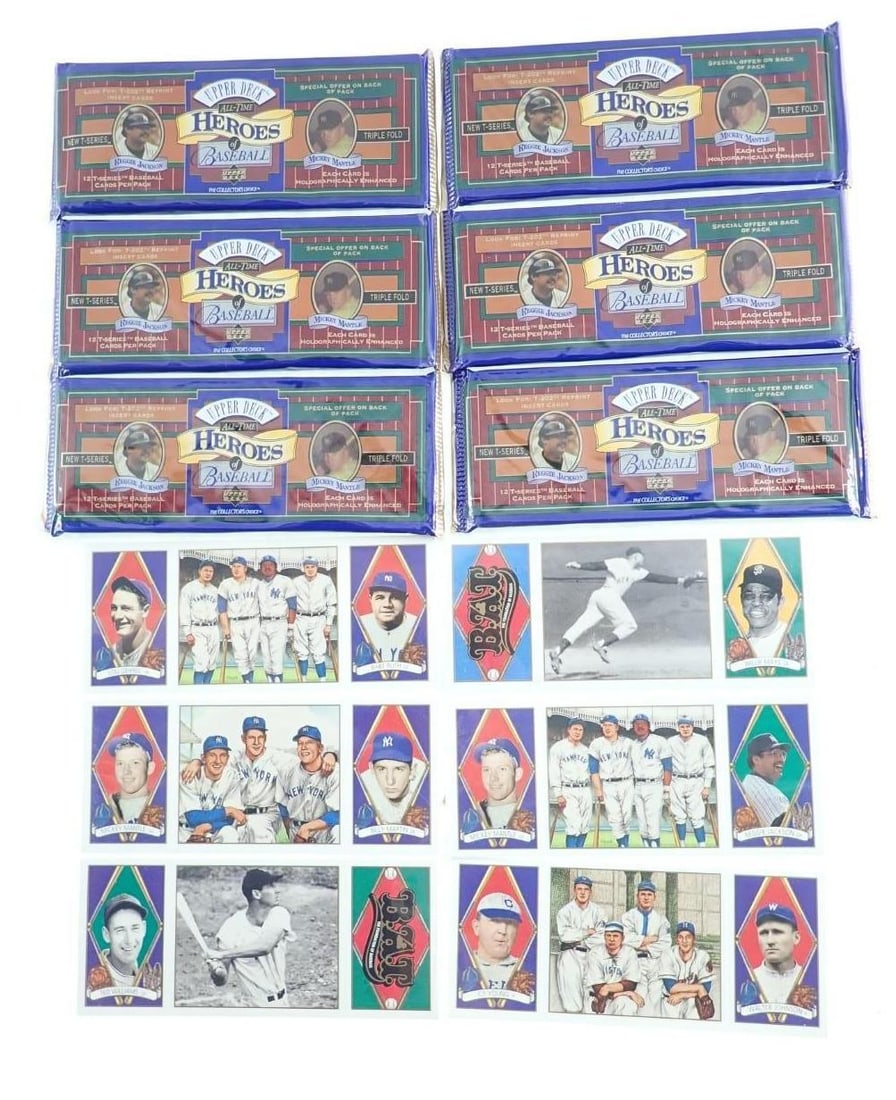 Upper Deck All-Time Heroes of Baseball: Upper Deck All-Time Heroes of Baseball -(6) unopened packs & (6) loose cards