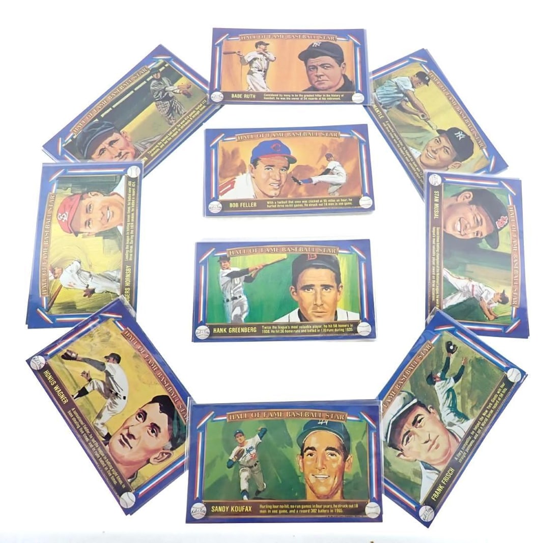 (43) 1982 Davco Hall of Fame Cards: (43) 1982 Davco Hall of Fame Cards -incl.: Honus Wagner; Babe Ruth; Mickey Mantle; Ty Cobb; Wille Mays; Jackie Robinson; Cy Young; More...