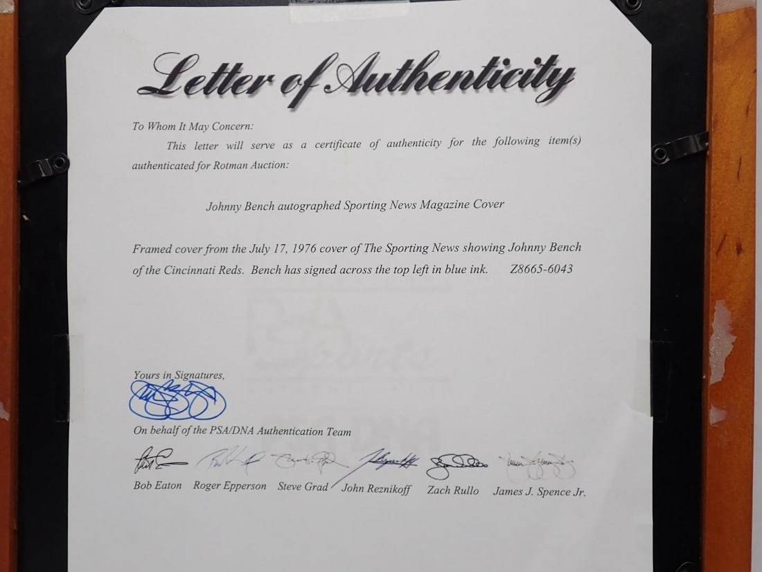 (4) Johnny Bench Autographed Articles - 13