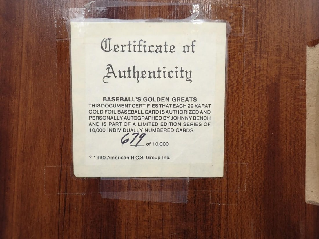 (4) Johnny Bench Autographed Articles - 15