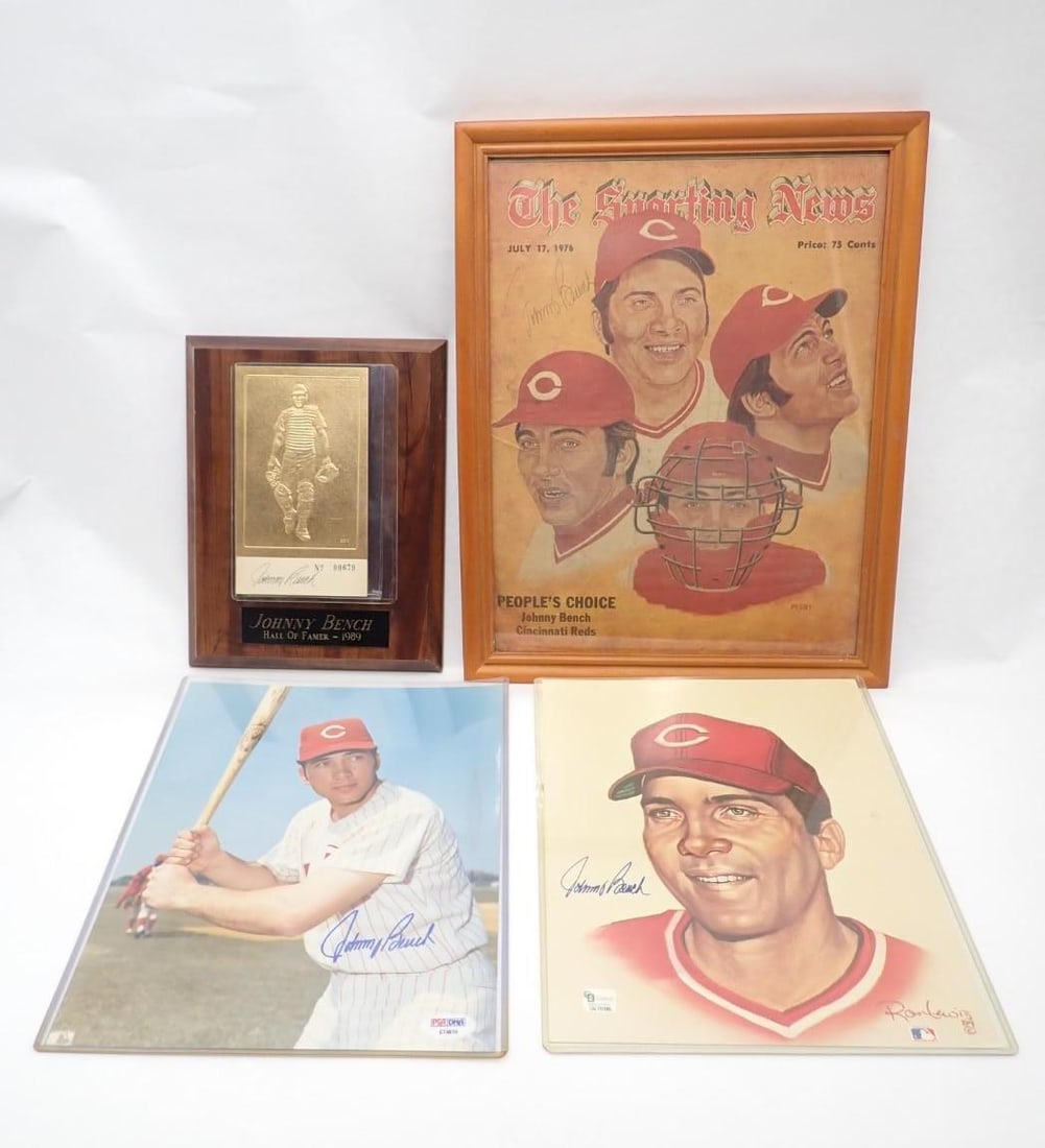 (4) Johnny Bench Autographed Articles - 2