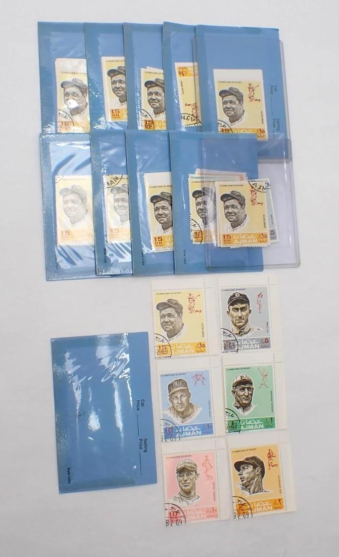 (11) 1969 Ajman Champions of Sports Six Piece Stamp Sets - 2