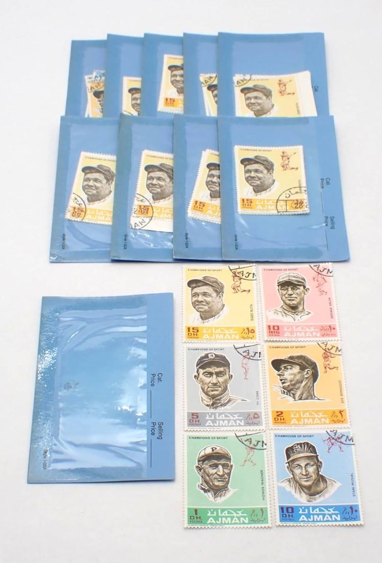 (11) 1969 Ajman Champions of Sports Six Piece Stamp Sets: (11) 1969 Ajman Champions of Sports Six Piece Stamp Sets -