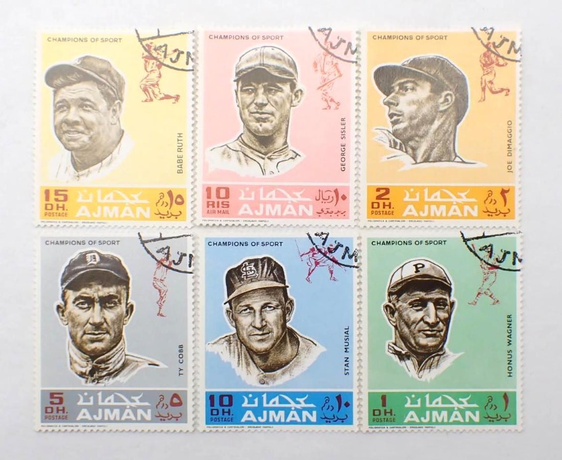 (11) 1969 Ajman Champions of Sports Six Piece Stamp Sets - 3