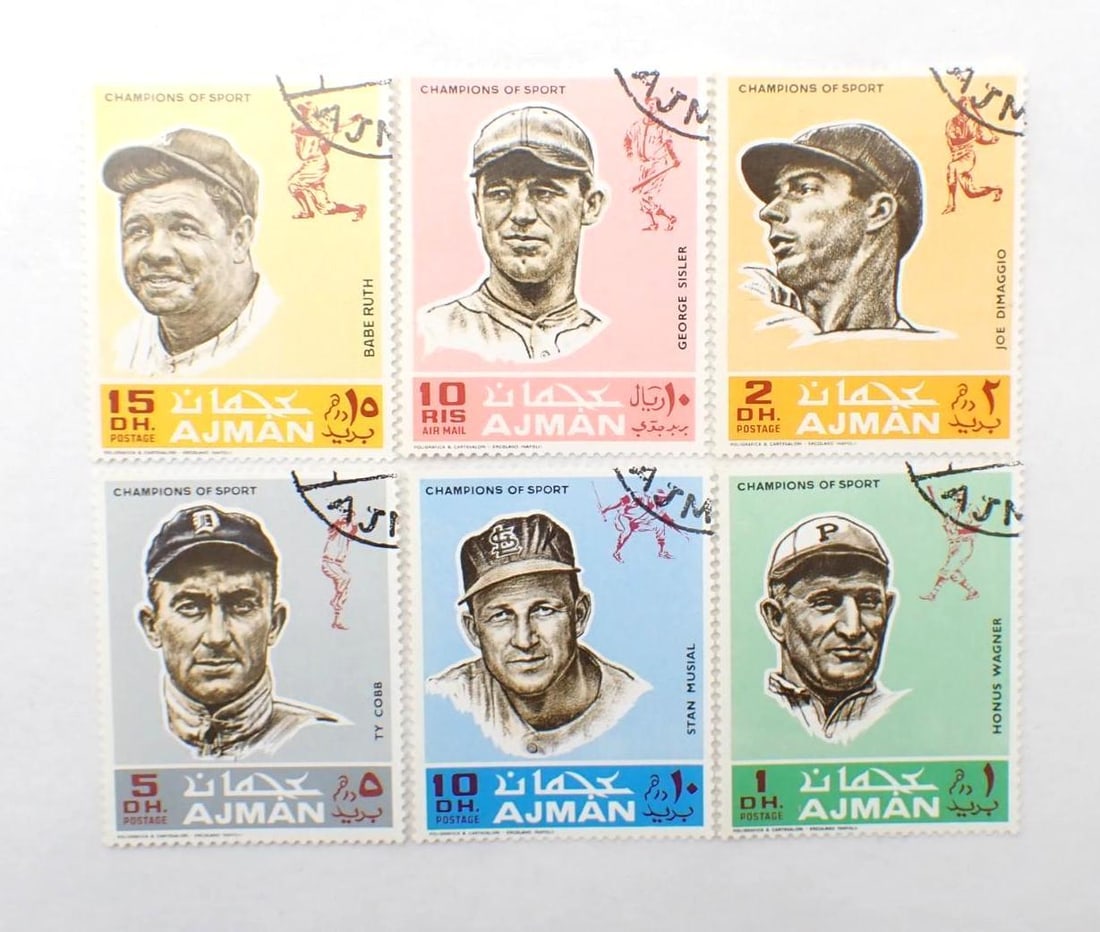 (11) 1969 Ajman Champions of Sports Six Piece Stamp Sets - 4