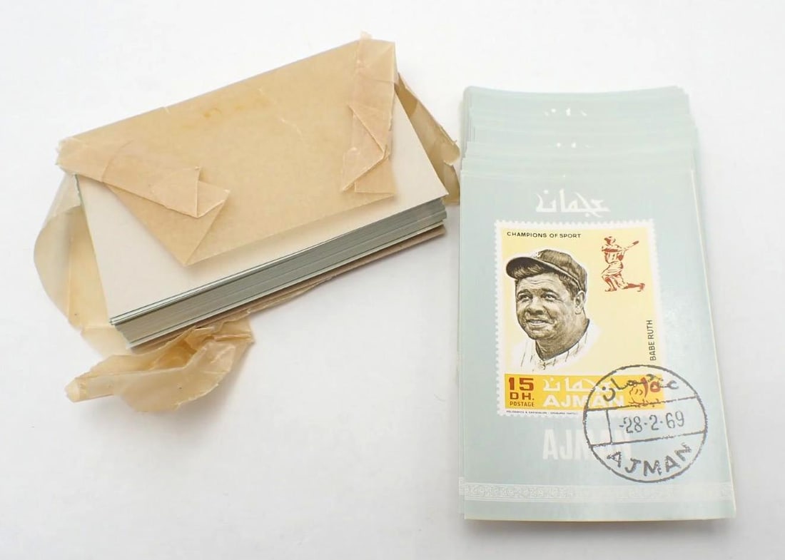 (200) 1969 Ajman Champions of Sports Babe Ruth Stamp Sheets: (200) 1969 Ajman Champions of Sports Babe Ruth Stamp Sheets -