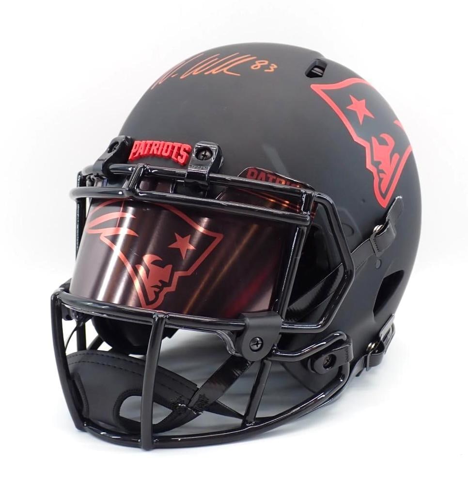 Wes Welker Autographed New England Patriots Helmet - 3