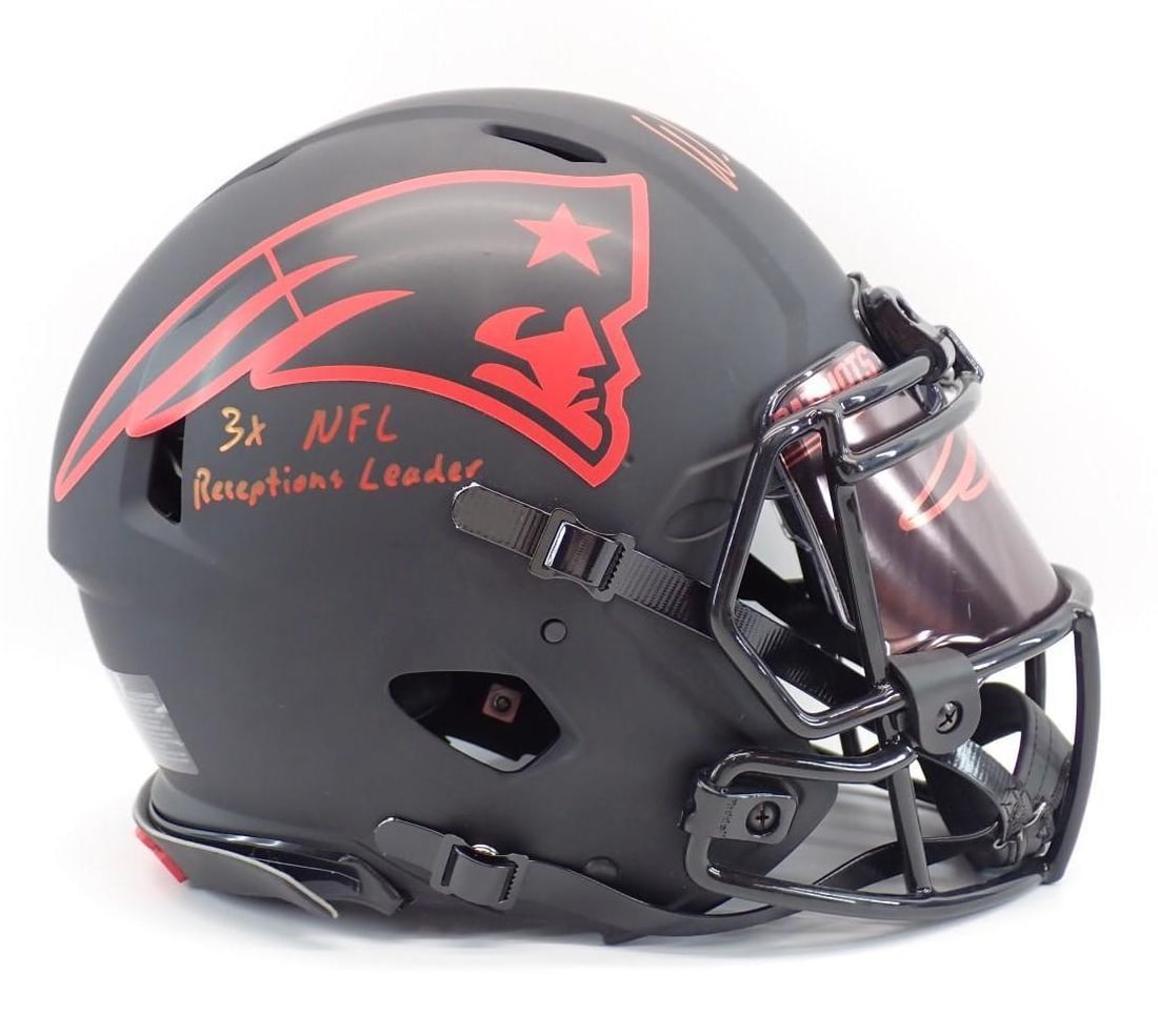Wes Welker Autographed New England Patriots Helmet - 6