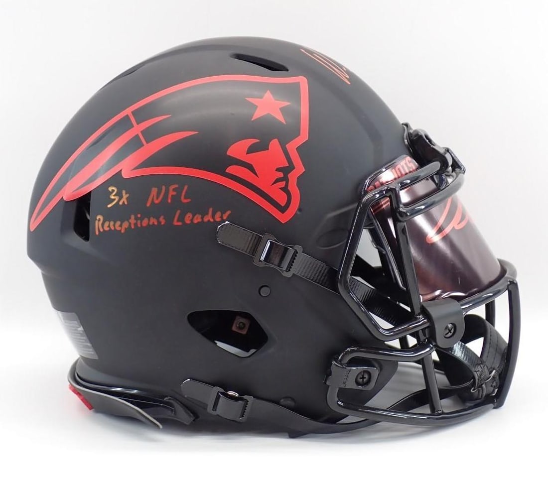Wes Welker Autographed New England Patriots Helmet - 7