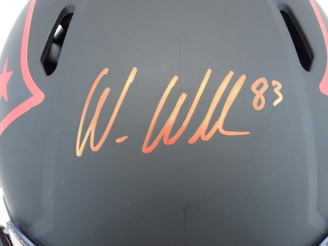 Wes Welker Autographed New England Patriots Helmet - 8
