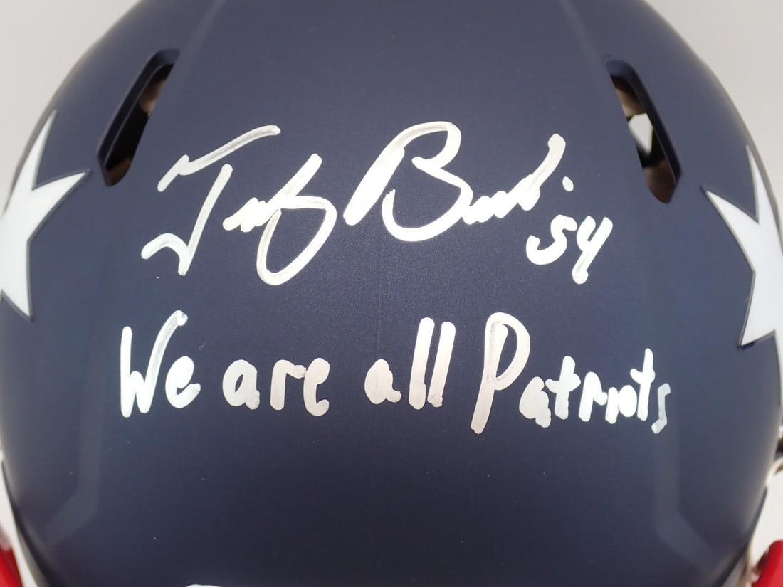 Tedy Bruschi Autographed New England Patriots Helmet - 7