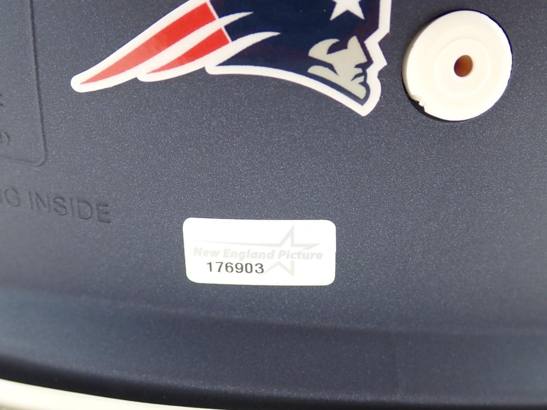 Tedy Bruschi Autographed New England Patriots Helmet - 8