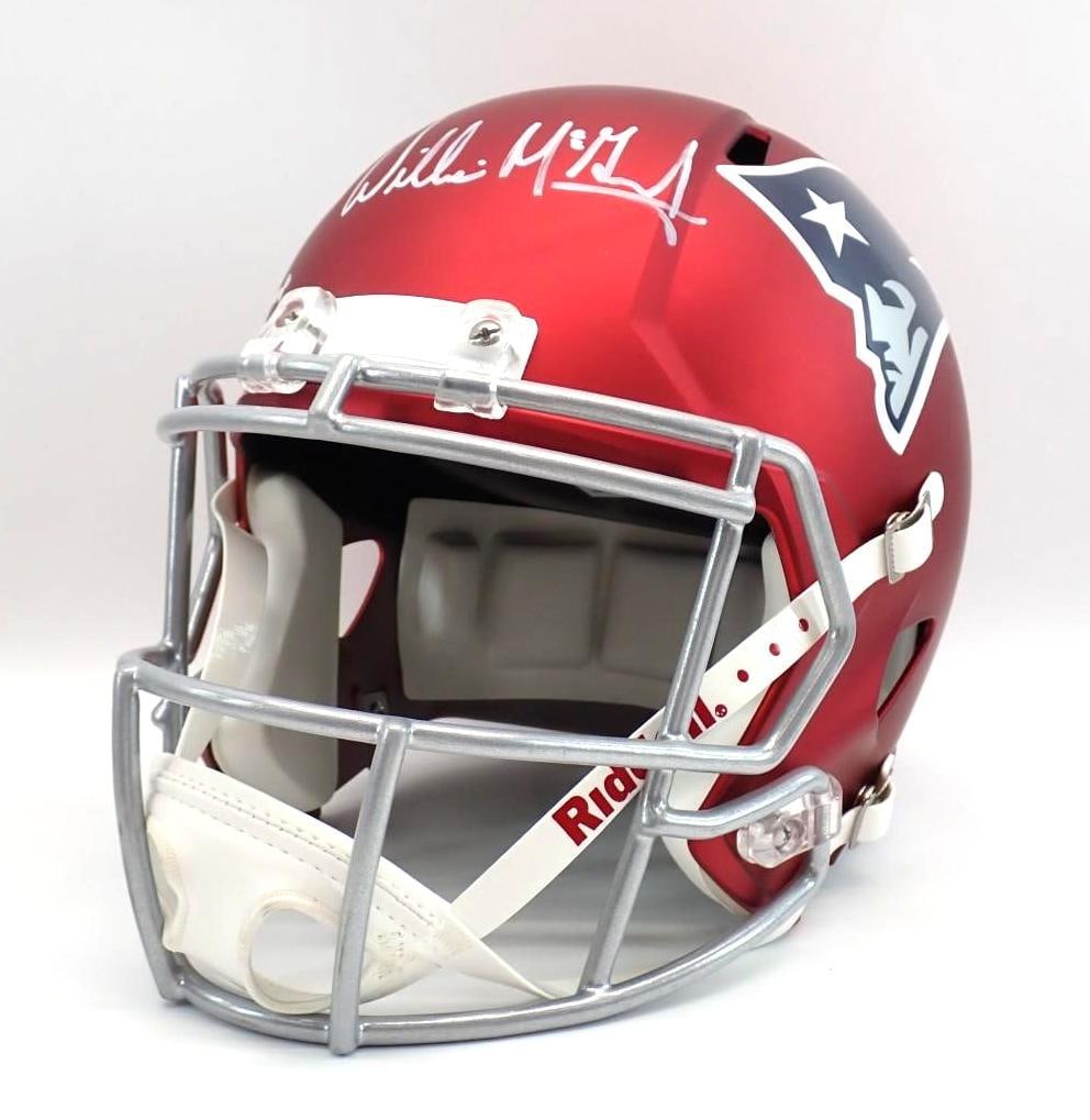 Willie Mcginest Autographed New England Patriots Full Size Replica Helmet - 3