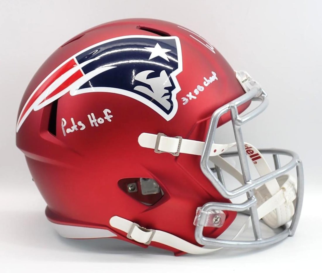 Willie Mcginest Autographed New England Patriots Full Size Replica Helmet - 6