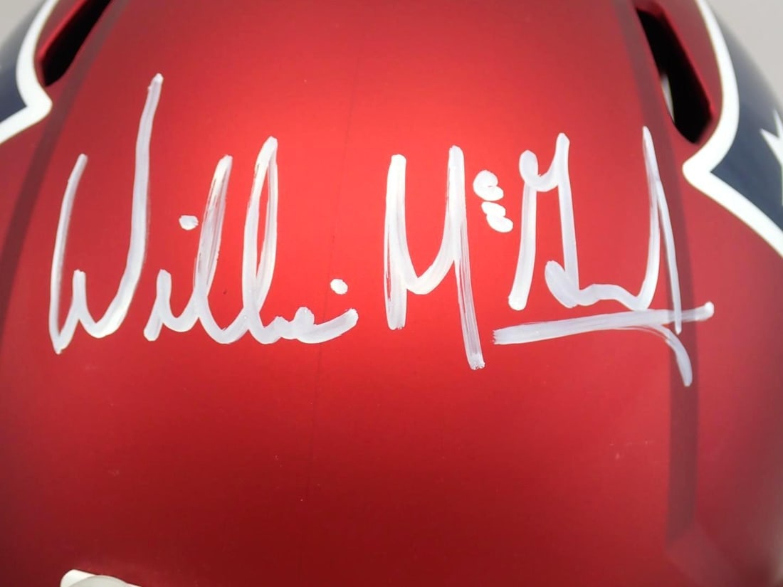 Willie Mcginest Autographed New England Patriots Full Size Replica Helmet - 7