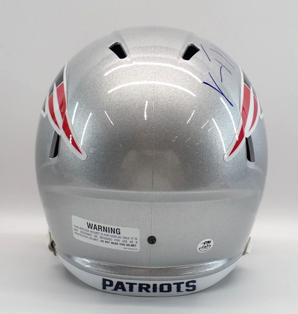 Vince Wilfork Autographed New England Patriots Full Size Replica Helmet - 5