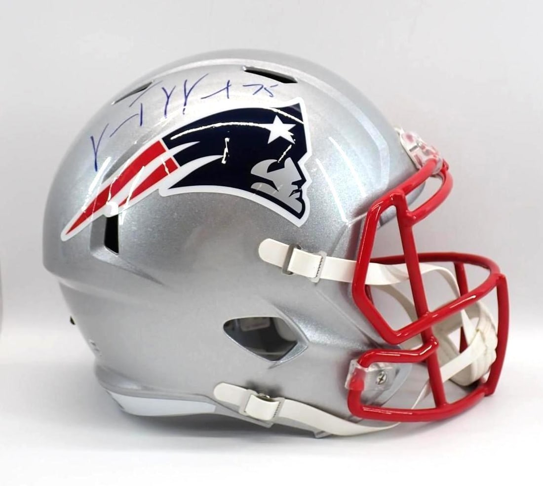 Vince Wilfork Autographed New England Patriots Full Size Replica Helmet - 6