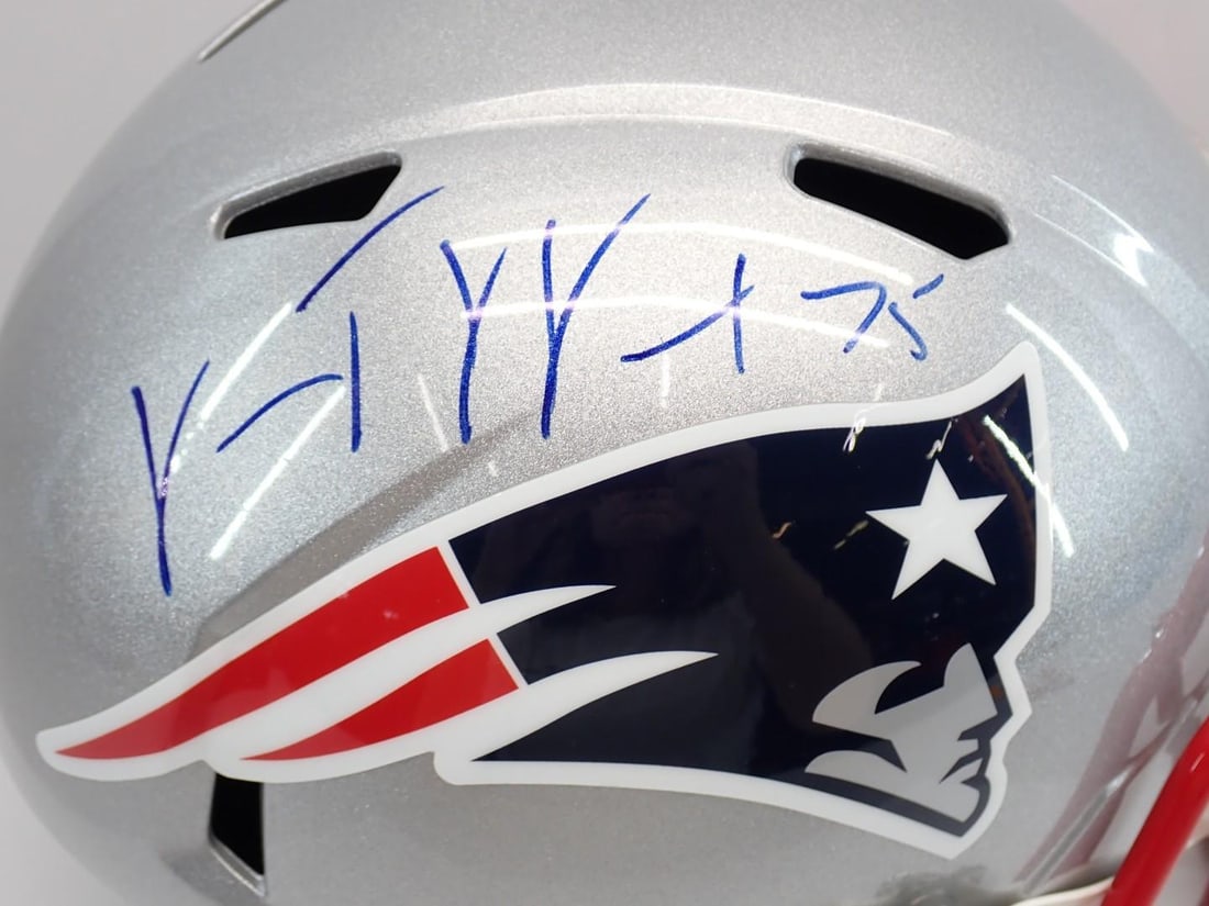 Vince Wilfork Autographed New England Patriots Full Size Replica Helmet - 7