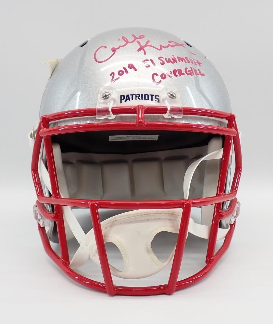 Camille Kostek Autographed New England Patriots Full Size Replica Helmet - 2