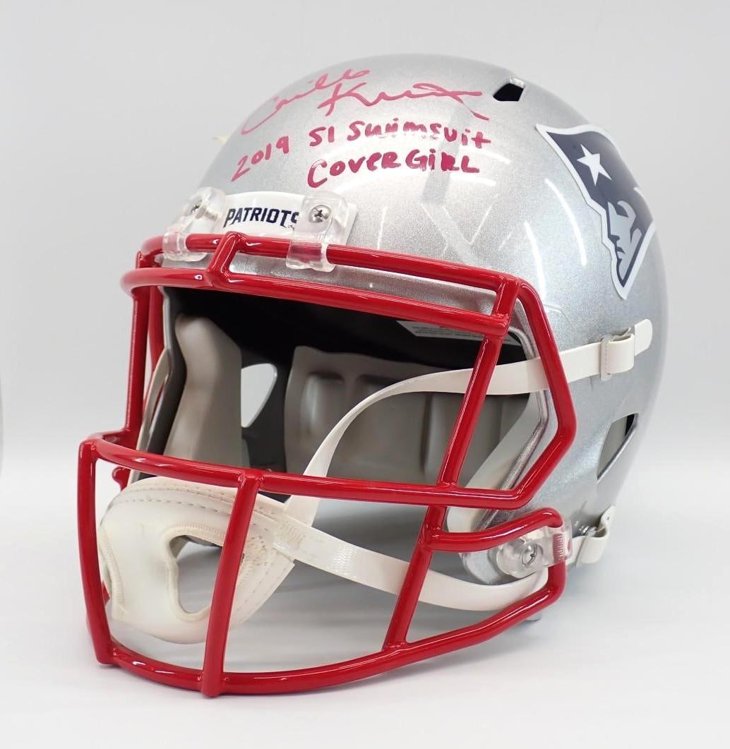Camille Kostek Autographed New England Patriots Full Size Replica Helmet - 3