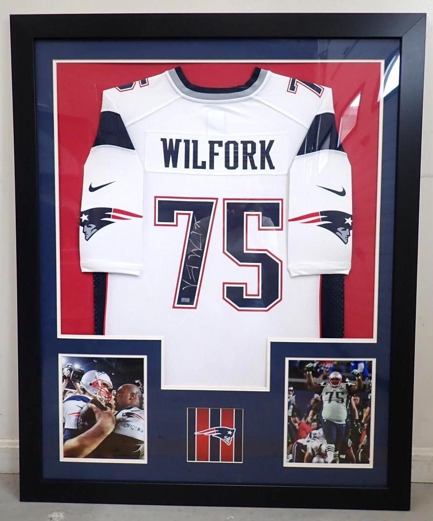 Vince Wilfork Autographed New England Patriots Jersey: Vince Wilfork Autographed New England Patriots Jersey -New England Picture witnessed and certified, 43.5" x 35.5" framed