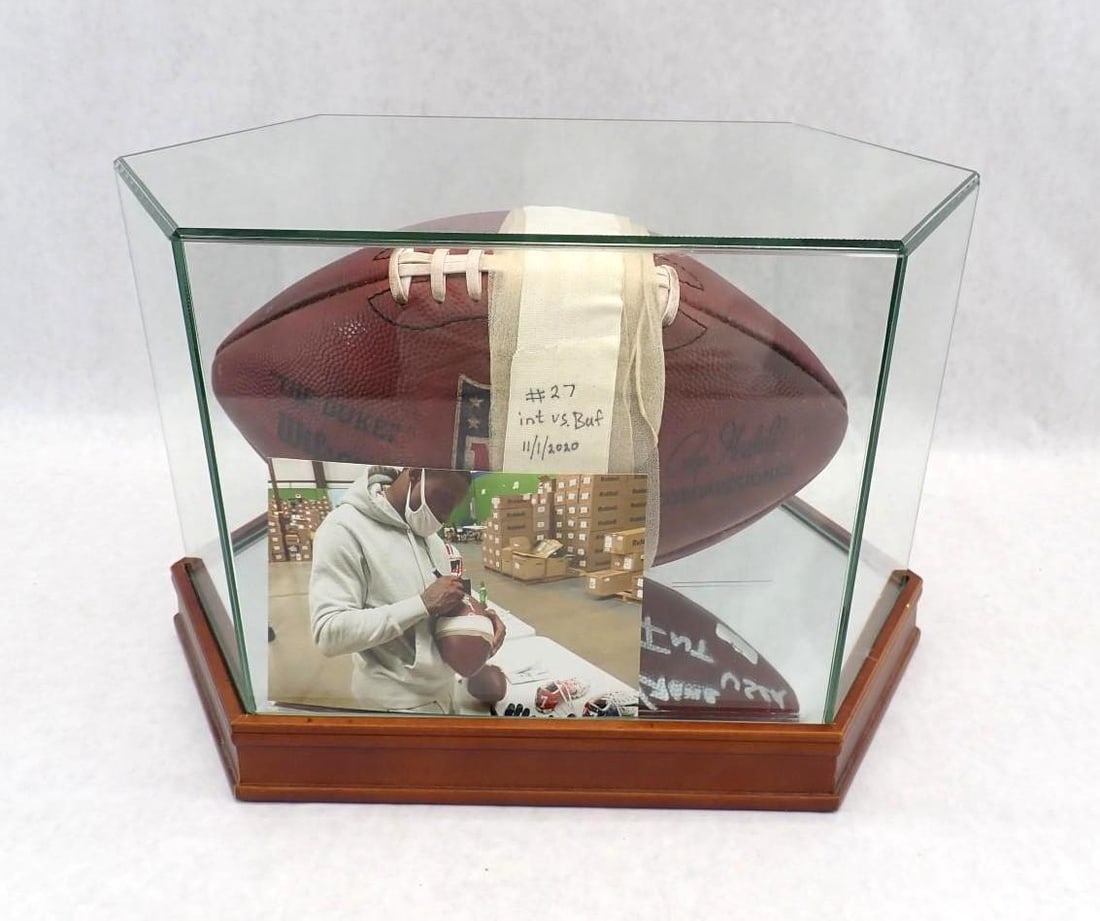 JC Jackson New England Patriots Autographed Game Day Used Football - 2